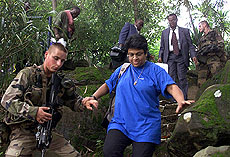 French special forces help European Union and United Nations diplomats to safety 