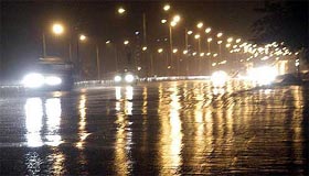 The Eastern Express Highway in Mumbai after heavy rainfall 