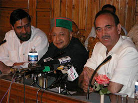 Senior Congress leader Gulam Nabi Azad addresses a Press conference