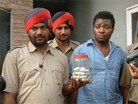 Kenyan national Kanady Banard who was nabbed for smuggling heroin 