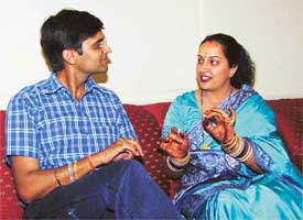 Vineet communicates with his wife