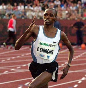 Kenya's Cornelius Chirchir runs to win the men's 1500-meter race