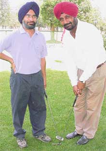 Winners of the Civil Servants Golf Tournament gross title Balkar Singh