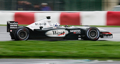McLaren Mercedes driver David Coulthard of Britain races the Circuit Gilles-Villeneuve during the qualifying round 