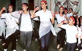 Kids in action at a summer workshop at the Punjab Kala Bhavan, Sector 16, Chandigarh