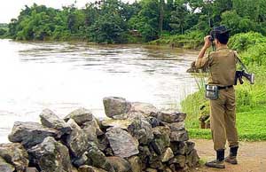 BSF jawan keeps a vigil
