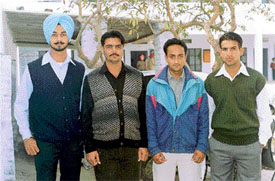 From left � Harjinder Singh, Baljinder Singh Nambardar, Manpreet Singh and Baljinder Singh