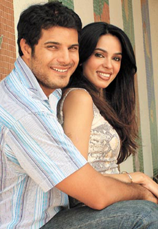 Himanshu Malik with Mallika Sherawat, who are in the Capital to