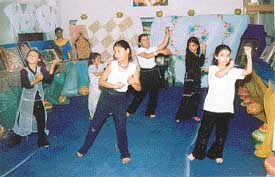 Students of Spring Dale Public School present a dance item during the concluding day of a summer camp