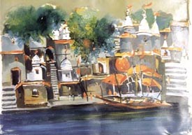 A painting of Dilip Das Gupta exhibited at the PBC Art Gallery