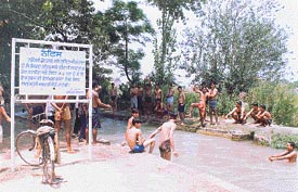 Unmindful of the danger that lurks in the fast flowing current of the Sidhwan canal, hundreds of youths continue to swim