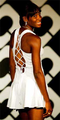 US tennis star Venus Williams models her new outfit