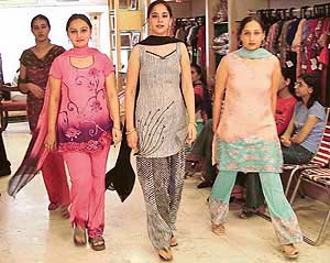 Designers display their creations at a contest in Sector 8, Panchkula