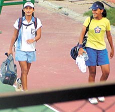 Tennis buffs at the ITF Men's Satellite Circuit at the Delhi Lawn Tennis Association Deco-turf court here today