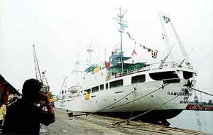 The research vessel of Geological Survey of India at the Kidderpore dock in Kolkata