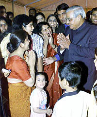 Prime Minister Atal Behari Vajpayee with the family members