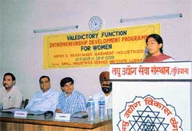 An entrepreneur speaks at a seminar