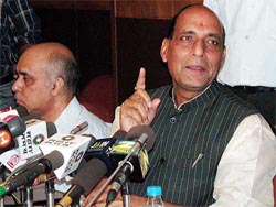 Union Agriculture Minister Rajnath Singh addresses a Press conference in New Delhi