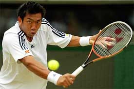 Thailand's Paradorn Srichaphan returns to Spain's Rafael Nadal-Parera