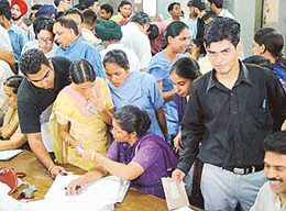 Chaos and confusion prevailed at Panjab University as hundreds of students gathered to collect detailed marks cards of BA-III in Chandigarh