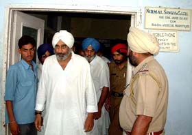 Mr Narottam Singh Dhillon comes out of a Malout court