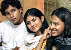 Students talk to reporters before leaving on a goodwill mission to Pakistan