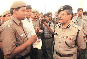 STAND AT EASE! Police Commissioner R.S.Gupta during the silver jubilee of the system of police commissioner in the Capital on Tuesday. 