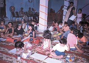Children have a whale of a time at a painting contest in Noddy Play School.