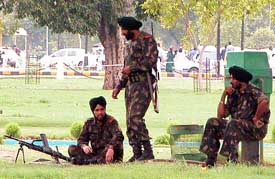 Security personnel at India Gate