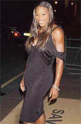 Serena Williams arrives at the Championship Ball on Sunday at the Savoy Hotel in London