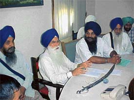 SGPC chief Kirpal Singh Badungar addresses mediapersons in Ludhiana