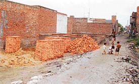 Fresh construction work on in the New Puneet Nagar area despite ban by the district administration in Ludhiana