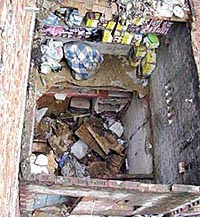 The house at Jahangirpuri which collapsed during the rain, killing one person in the Capital on Thursday