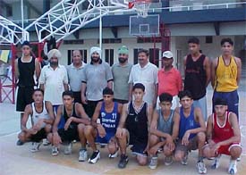 Punjab cagers who would represent the North Zone team in the South Zone Basketball Meet for senior men scheduled to be held in Pondicherry with the officials