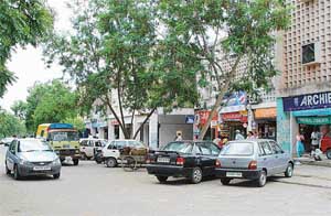 A scene of the main market of Sector 11