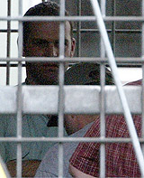 Former US Marine Toby Studabaker arrives for a hearing at a Frankfurt court 