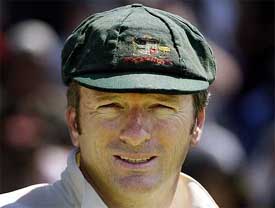Australia�s captain Steve Waugh wears his baggy-green cap after winning the Test match against Bangladesh in the Northern Territory capital city of Darwin