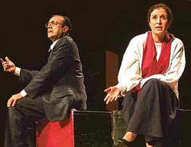 Rajit Kapoor and Shernaz Patel  during their potrayal as Andy and Malissa in the Rahul da Cunha production �Love Letters�, which was  staged at Tagore Theatre, Chandigarh, on Tuesday.