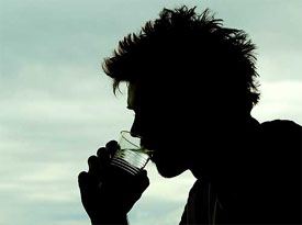England fast bowler James Anderson drinks a glass of water while speaking to mediapersons