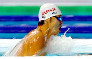 Japan�s Kosuke Kitajima swims during the 200-metre breaststroke heat