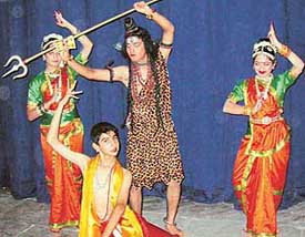 A "Taandav Nritya" being presented by a group of dancers during "Anjuman-2003"