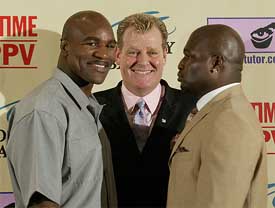 Former World Heavyweight champion Evander Holyfield and current IBF Cruiserweight champion James Toney face off