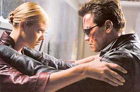Kristina Loken and Arnold Schwarzenegger in "Terminator 3: Rise of the Machines"