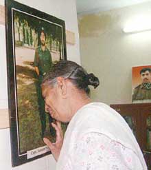 Harbhajan Kaur, mother of Capt Satnam Singh Parmar, who laid down his life in the Kargil war
