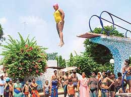 Children participate in swimming competition