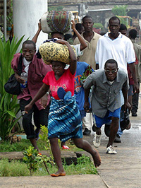 Civilians flee bullets in the streets of Monrovia