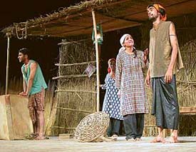 A scene from �Pattan Di Beri� staged at Tagore theatre in Sector-18, Chandigarh, on Monday