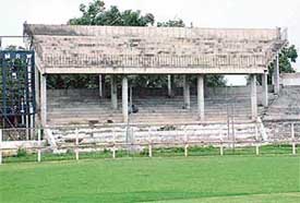 The spectators gallery at Gandhi ground in Amritsar which is without stairs