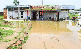Sohana police station flooded with rainwater.