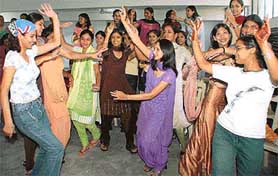 Freshers of Dev Samaj College, Sector 45, have a gala time at the programme marking their entry into the current academic session in Chandigarh 